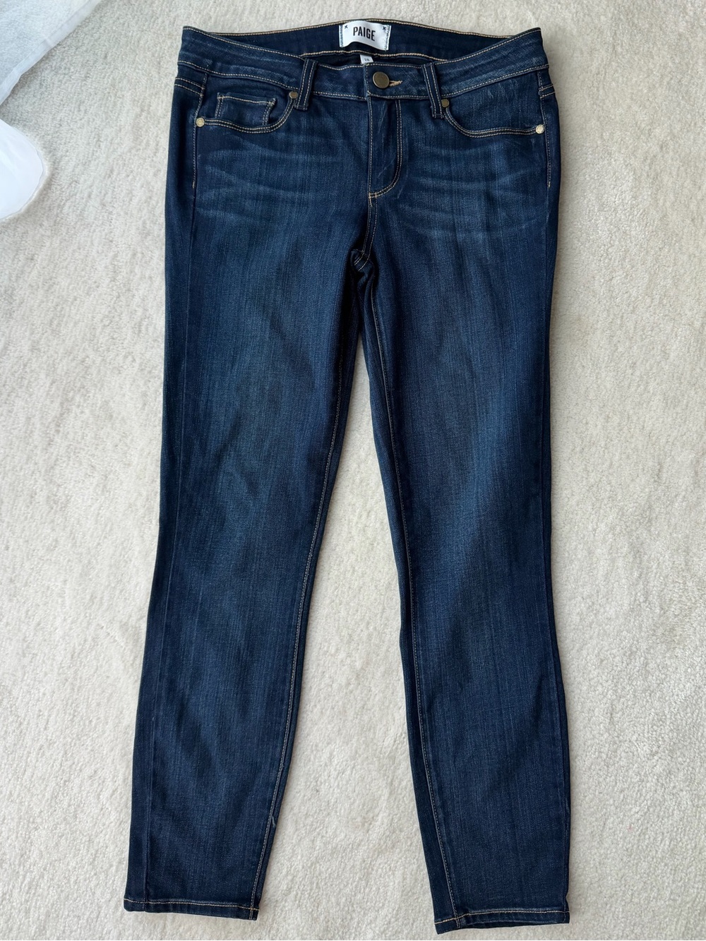 Paige Verdugo Crop Dark Blue Skinny Jeans